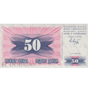 Bosnia y Herzegovina 50 Dinara 1992 Pick 12a - 1
