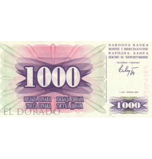 Bosnia y Herzegovina 1.000 Dinara 1992 Pick 15a - 1