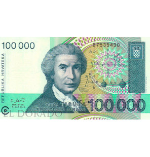 Croacia 100.000 Dinara 1993 Pick 27a - 1