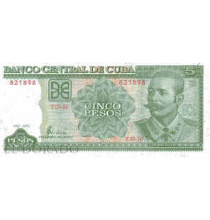 Cuba 5 Pesos 2002 Pick 116e - 1