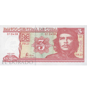 Cuba 3 Pesos 2005 Pick 127b - 1
