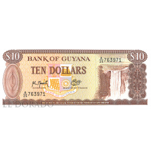 Guayana 10 Dólares 1992 ND Pick 23f - 1