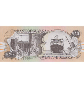 Guayana 20 Dólares 1996 ND Pick 30f - 2