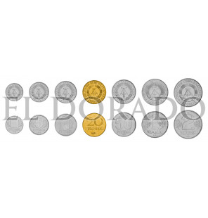 Alemania, carpeta revolución pacífica (16 monedas de metal base) Año 1949-2001  KM diff. - 6