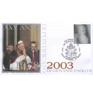 Ciudad del Vaticano sobre del primer día con sello plateado VA 1428 Año 2003 - 1