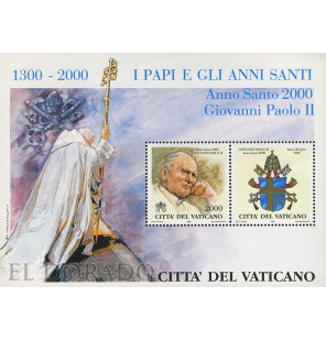 Ciudad del Vaticano sobre del primer día del año santo 2000 Juan Pablo II VA BL 21 Año 2000 - 1