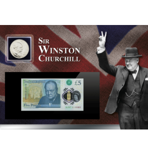 Reino Unido panel de la colección Churchill (1 billete, 1 moneda) - 1