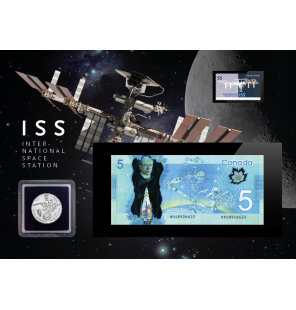 Mundo panel de la colección ISS (1 billete, 1 moneda, 1 sello) Año 2004-2013 - 1