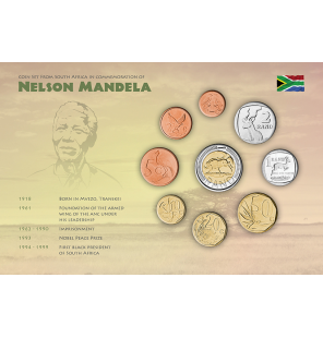 Sudáfrica Nelson Mandela en tarjeta inglesa (9 monedas de metal común) Año 1990-2017 KM diff. - 1