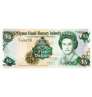 Islas Caimán 5 Dólares 2005...