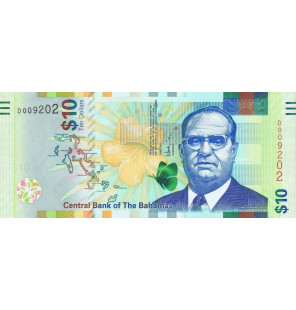 Bahamas 10 Dólares 2016...