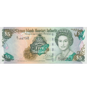 Islas Caimán 5 Dólares 2001...