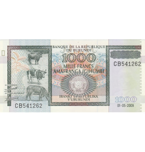 Burundi 1000 Francos 2009...