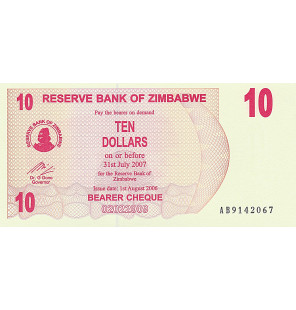 Zimbabue 10 Dólares 2006...