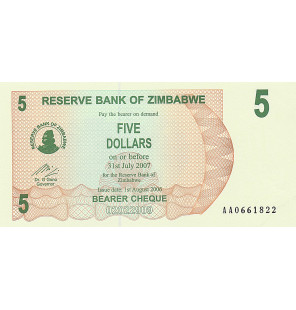Zimbabue 5 Dólares 2006...