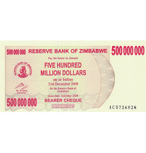 Zimbabue 500 000 000...