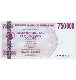 Zimbabue 750000 Dólares...