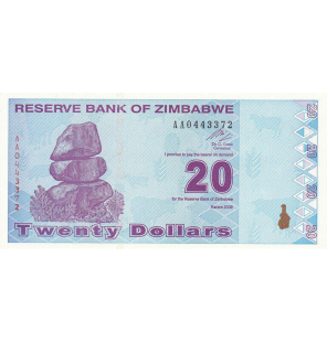 Zimbabue20 Dólares 2009...