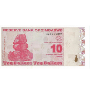 Zimbabue 10 Dólares 2009...