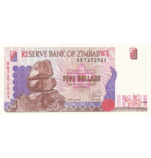 Zimbabue 5 Dólares 1997...