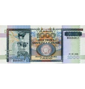 Burundi 1000 Francos 2006...