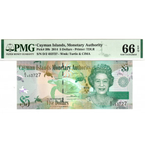 Islas Caimán 5 Dólares 2014...