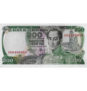 Colombia 200 Pesos Oro 1978...