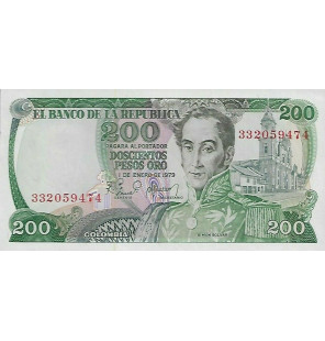 Colombia 200 Pesos Oro 1979...