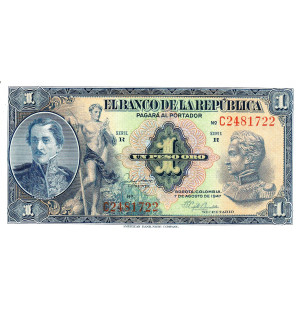 Colombia 1 Peso Oro 1947...