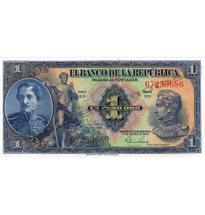 Colombia 1 Peso Oro 1954...