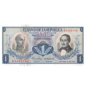 Colombia 1 Peso Oro 1963...