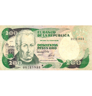 Colombia 200 Pesos Oro 1992...