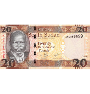 Sudán del Sur 20 Libras...