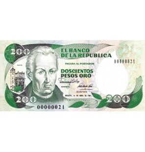 Colombia 200 Pesos Oro 1991...