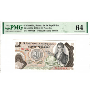 Colombia 20 Pesos Oro...