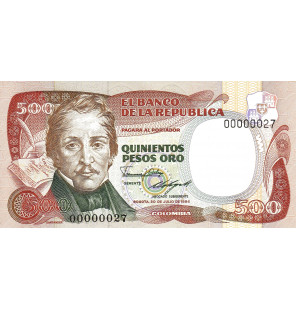 Colombia 500 Pesos Oro 1986...