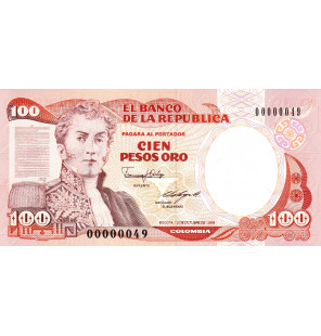 Colombia 100 Pesos Oro 1988...