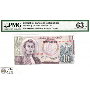 Colombia 10 Pesos Oro...