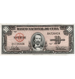 Cuba 10 Pesos 1960 Pick 79b...