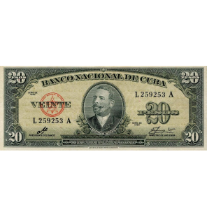 Cuba 20 Pesos 1960 Pick 80c...