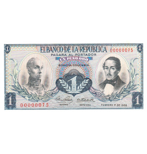 Colombia 1 Peso Oro 1968...