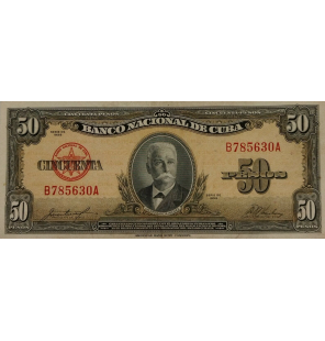 Cuba 50 Pesos 1958 Pick 81b...