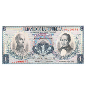Colombia 1 Peso Oro 1968...