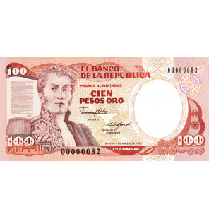 Colombia 100 Pesos Oro 1989...