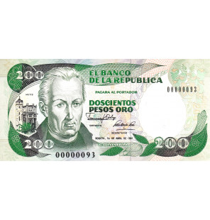 Colombia 200 Pesos Oro 1991...