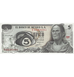 México 5 Pesos 1972 Pick 62c