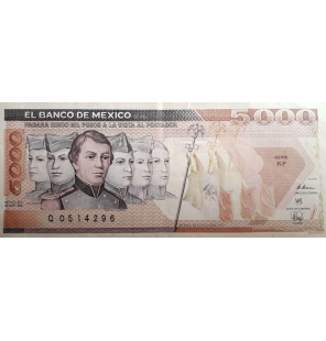 México 5000 Pesos 1989 Pick...