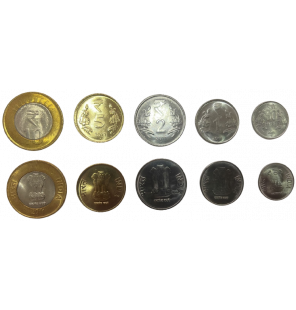 Set Monedas India 1,2,5,10...