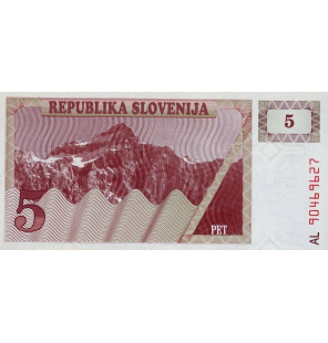 Eslovenia 5 Tolarjev 1990...