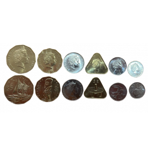 Set de 6 monedas de Islas...